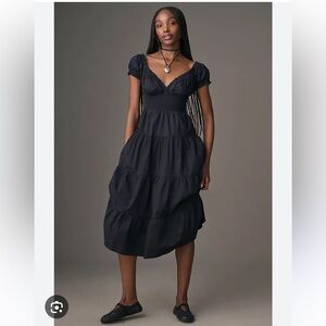 WeWoreWhat Puff Sleeve Smocked Midi Dress